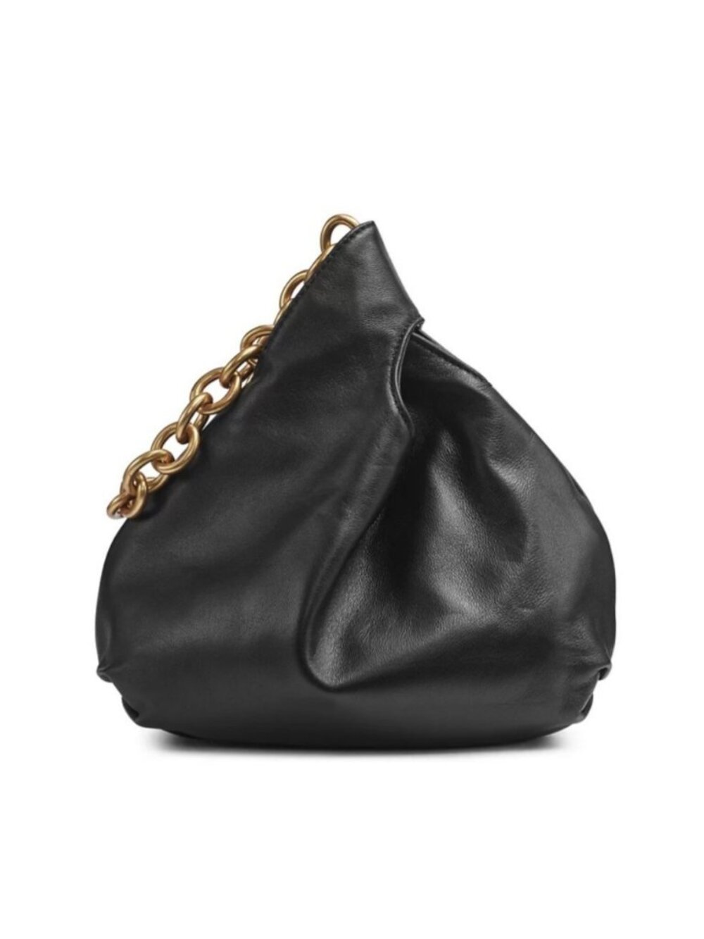 Donna Karan NY Lawrence leather wristlet pouch with chain strap mini bag - BLACK - Picture 6 of 10